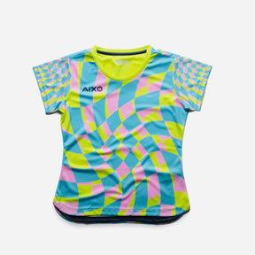 Aixo Checker Womens T Shirt Lime Check