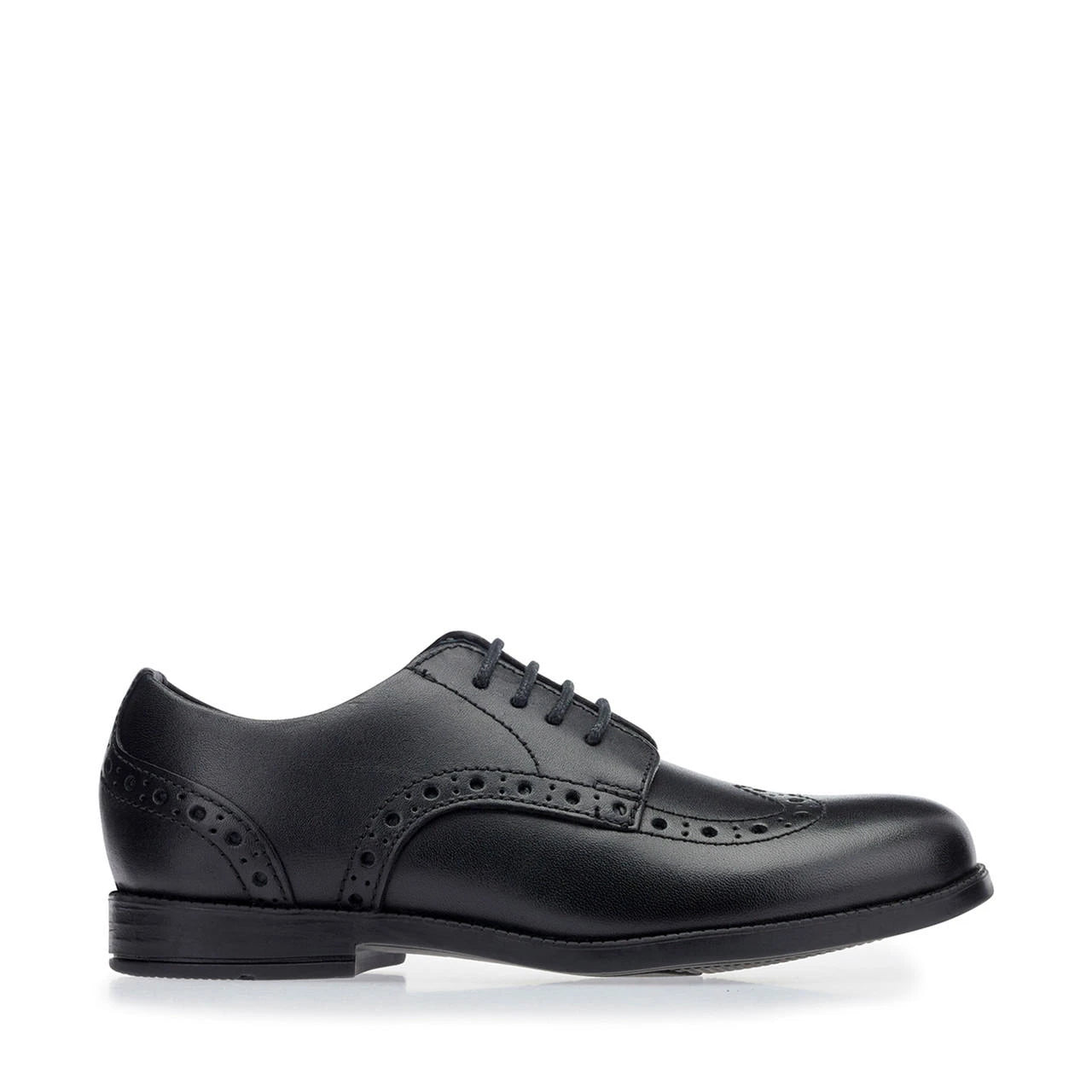 Start-Rite Brogue Snr 3503 senior lace-up school shoes, black, front view
