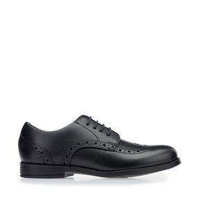 Start-Rite Brogue Snr 3503 senior lace-up school shoes, black, front view