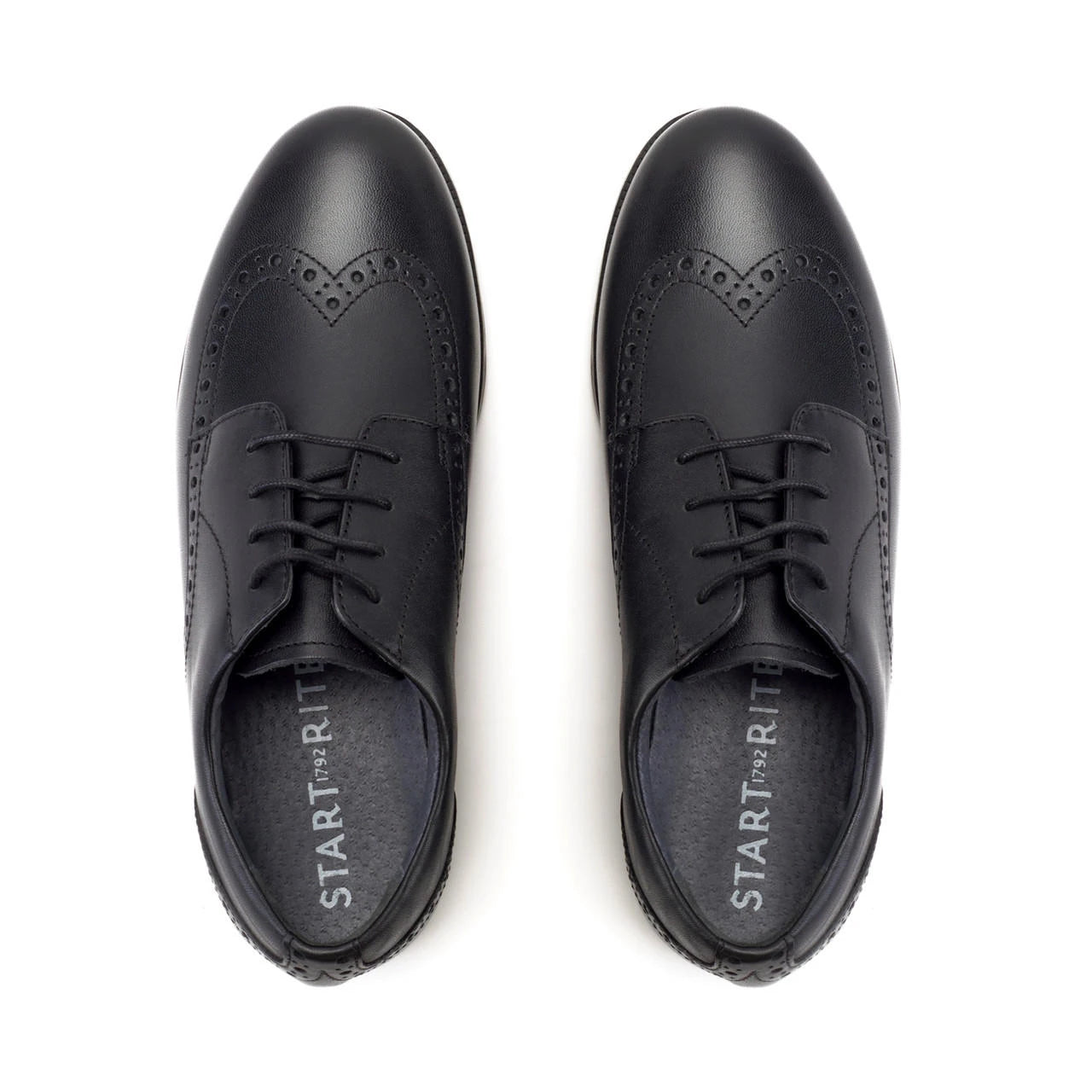 Start-Rite Brogue Snr 3503 senior lace-up school shoes, black, back view