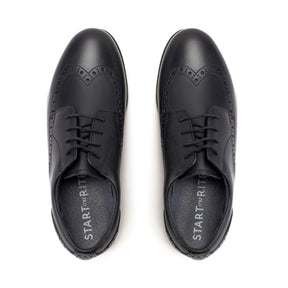 Start-Rite Brogue Snr 3503 senior lace-up school shoes, black, back view