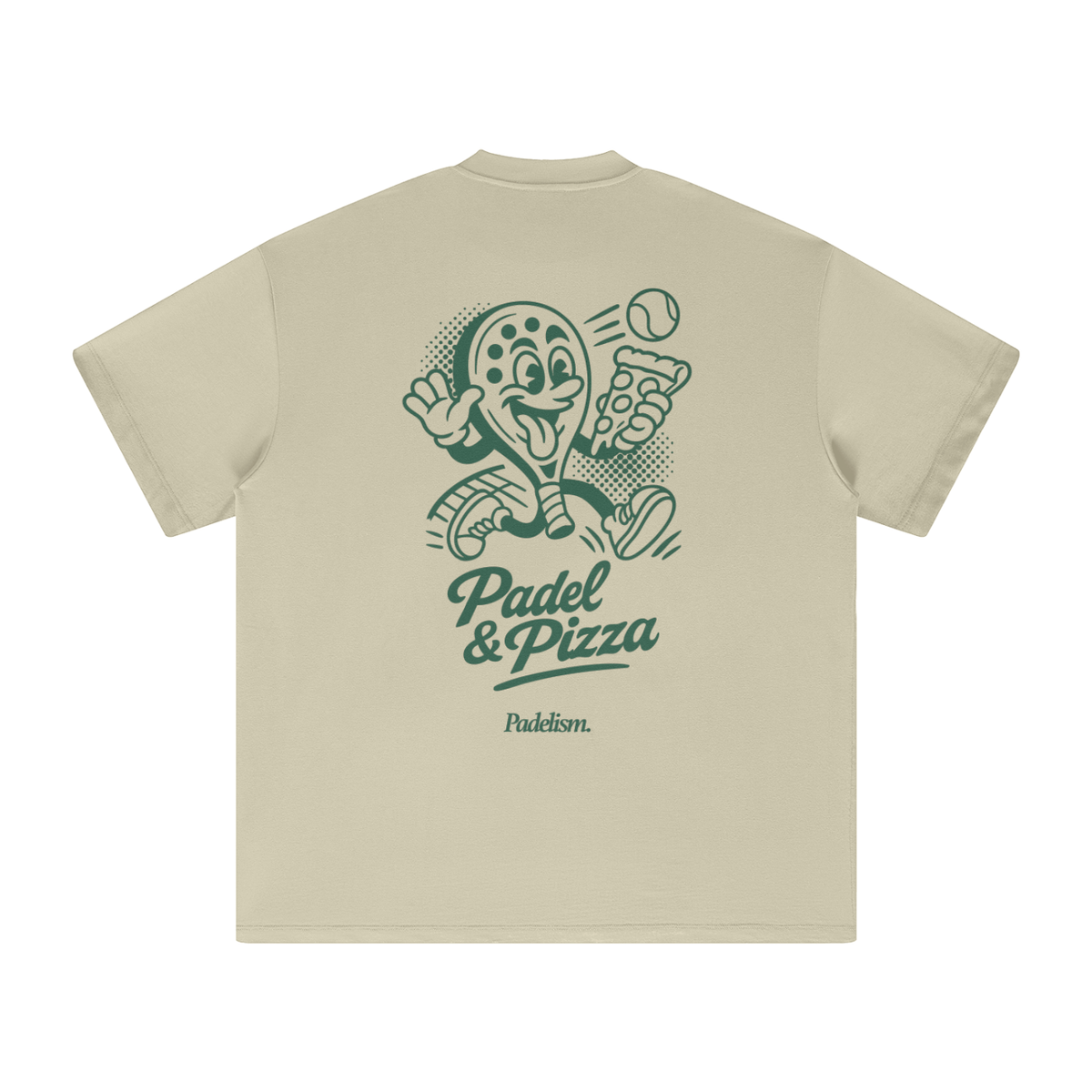 Padel & Pizza - Heavyweight T-Shirt Sand Color Padelism