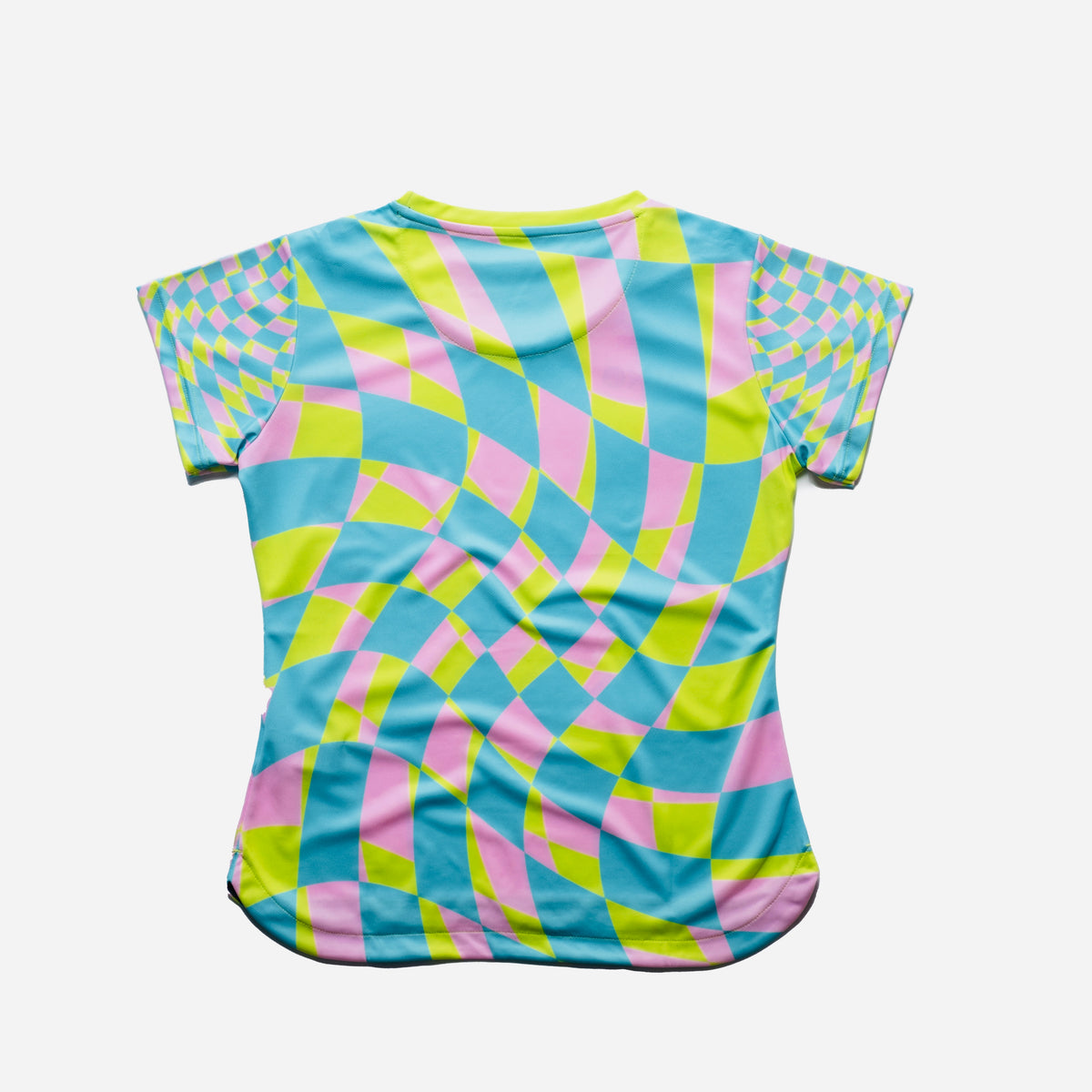 Aixo Checker Womens T Shirt Lime Check