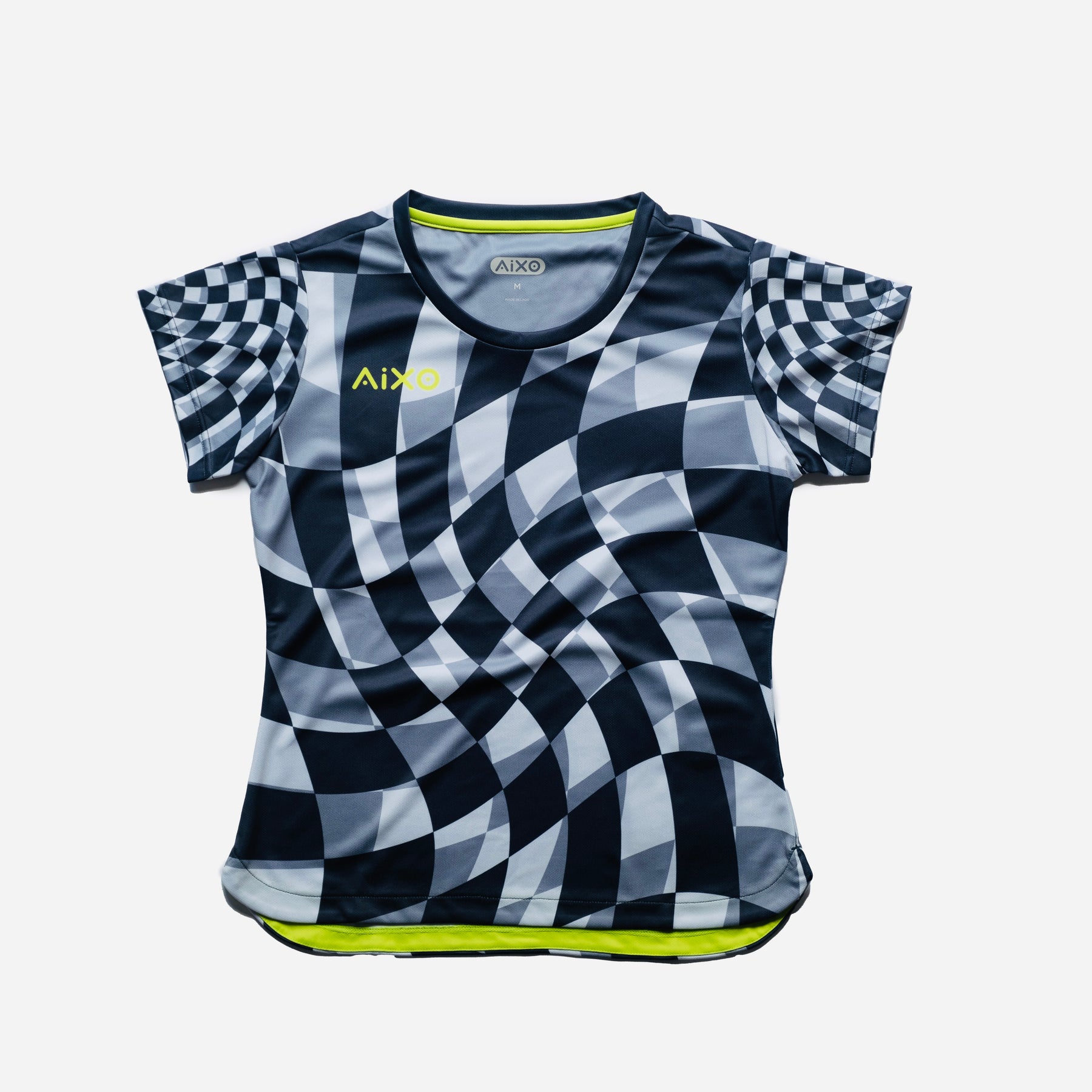 Aixo Checker Womens T Shirt Lime Check