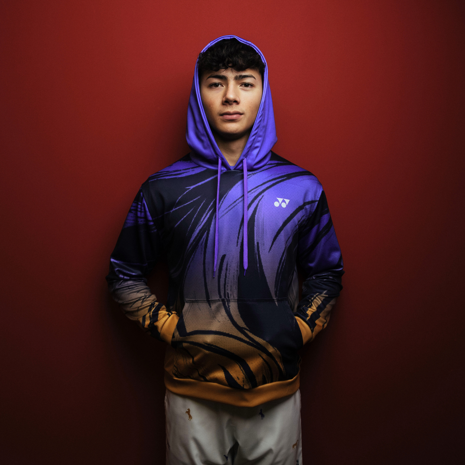 Yonex Imperial Charge – Unisex Overhead Hoodie (Celestial Purple / Pale Gold) Yonex CNY2026 Hood Sweat B Unisex Clothing Yonex