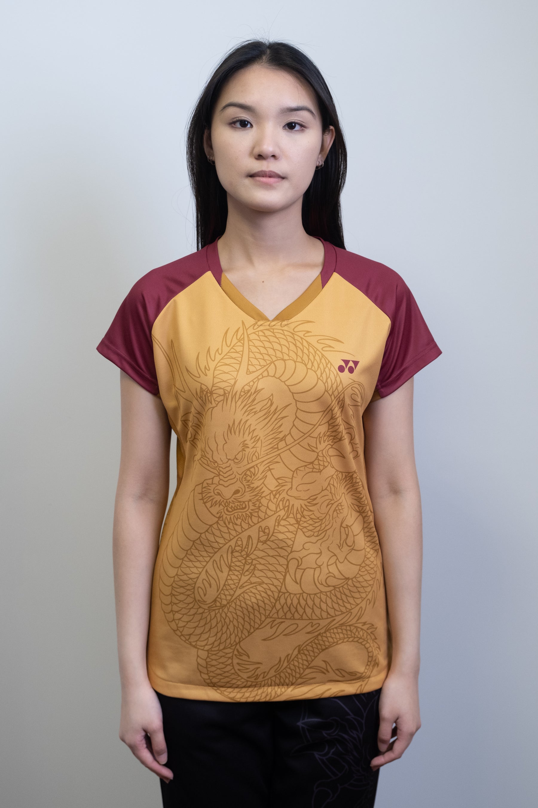 Yonex Linear Dragon CNY2024 Tournament Shirt GTB Womens Gold