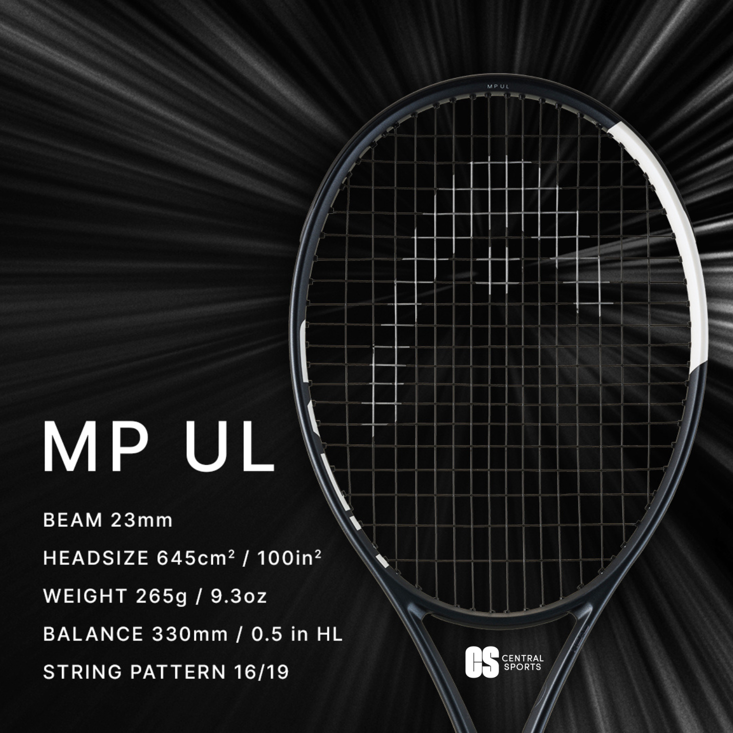 Head Speed MP UL 2026 Tennis Racquet Strung - Black/White SP26 Tennis Rackets Head