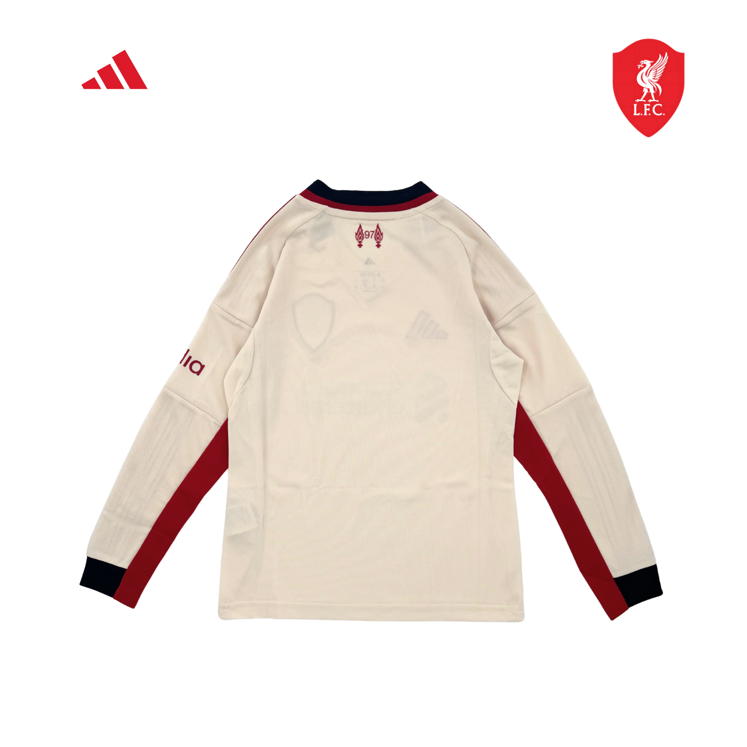 Adidas Liverpool F.C. 25/26 Long Sleeve Away Jersey Junior - Beige