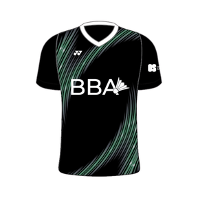 Yonex Kit Teamwear BBA T012 Vortex V Neck T-Shirt Junior - Black/Green/White