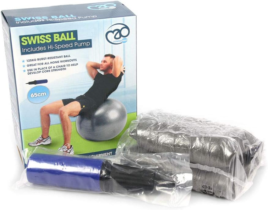 Fitness Mad Swiss Ball & Pump 125 kg (Silver) 65 cm