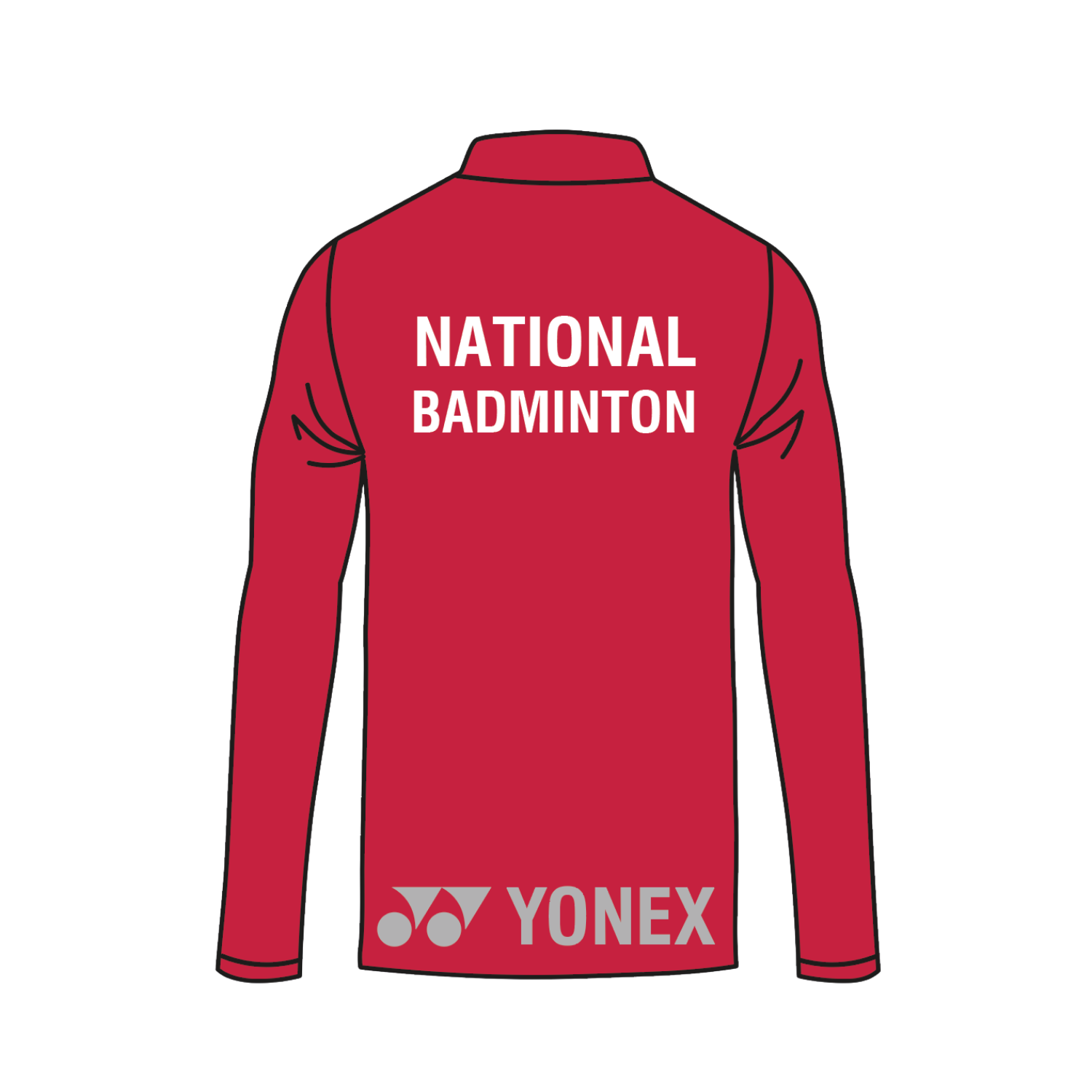 National Badminton Split 1/4 Zip Shirt Unisex - Red