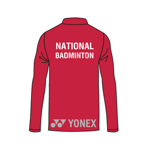 National Badminton Split 1/4 Zip Shirt Unisex - Red