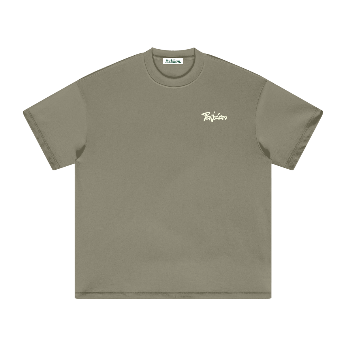 Flow - Heavyweight T-Shirt Gray Green Padelism