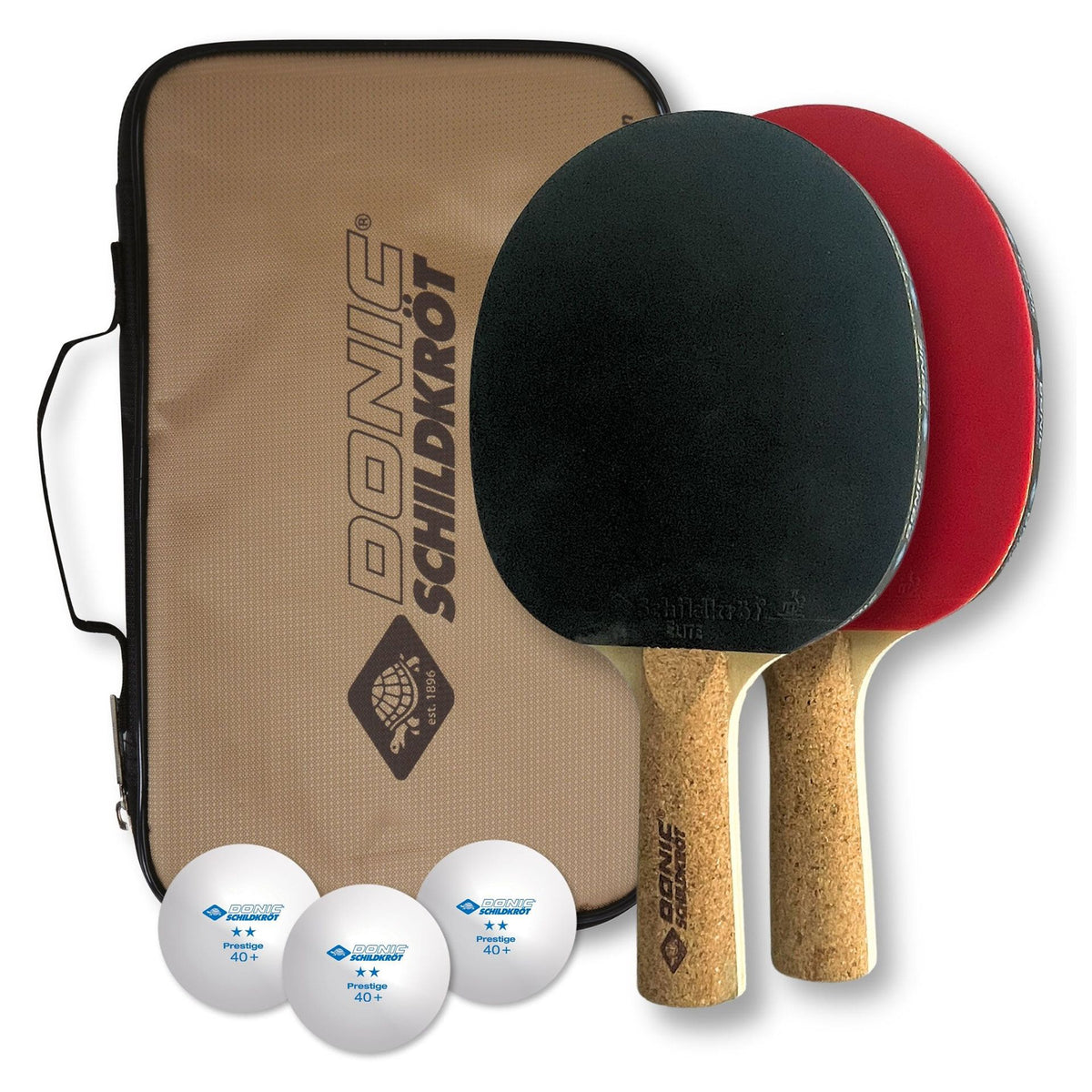 Donic-Schildkrot Persson 500 Cork Table Tennis Paddle & Balls Set - Black