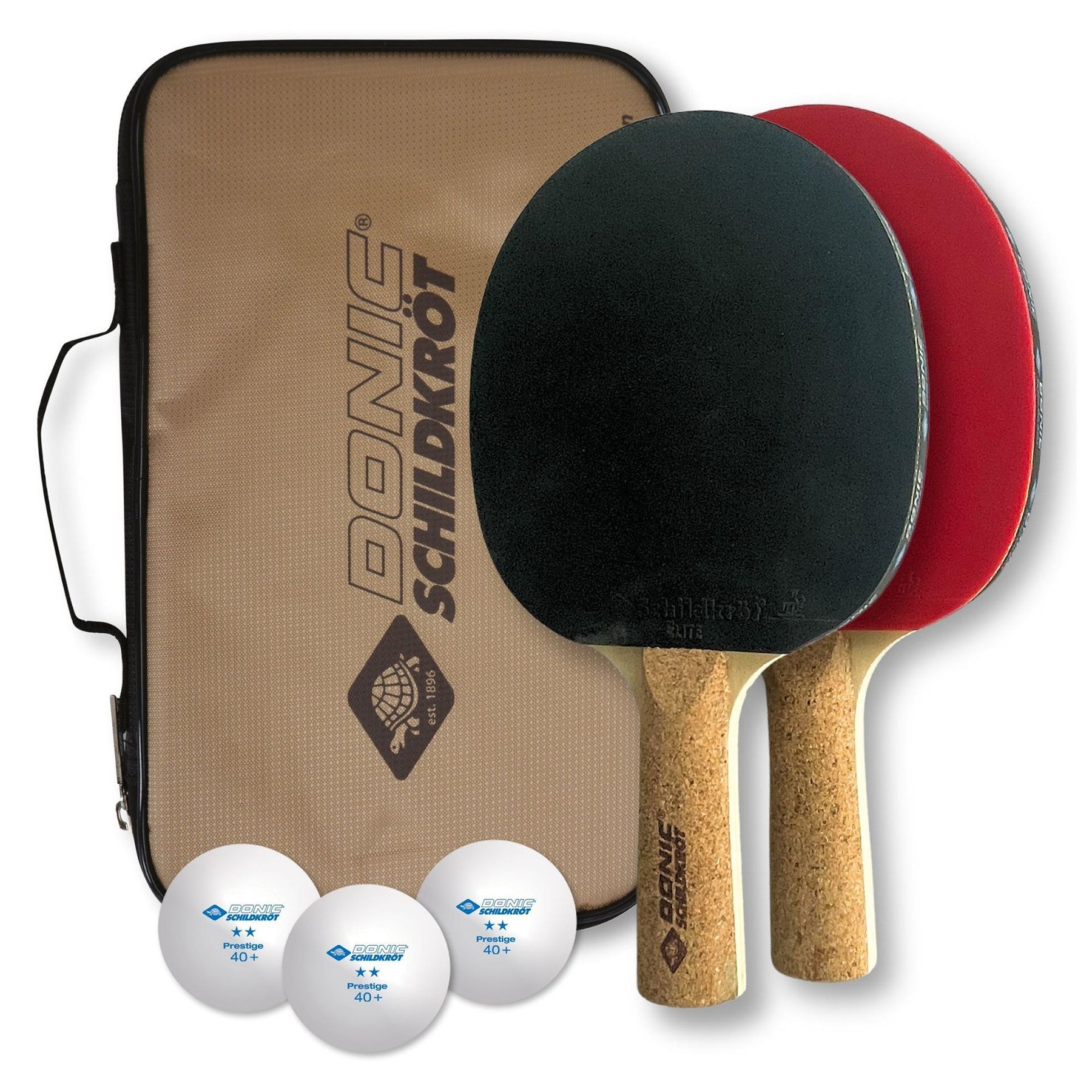 Donic-Schildkrot Persson 500 Cork Table Tennis Paddle & Balls Set - Black