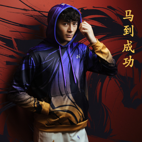 Yonex Imperial Charge – Unisex Overhead Hoodie (Celestial Purple / Pale Gold) Yonex CNY2026 Hood Sweat B Unisex Clothing Yonex