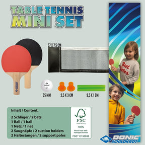 Donic-Schildkröt FSC Mini Table Tennis Set - Black/Red