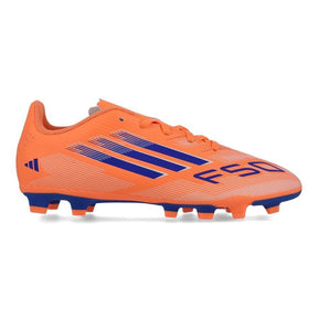 Adidas F50 Club FG/MG Football Boots Junior - Beam Orange/Lucid Blue/White JI0027 by Adidas