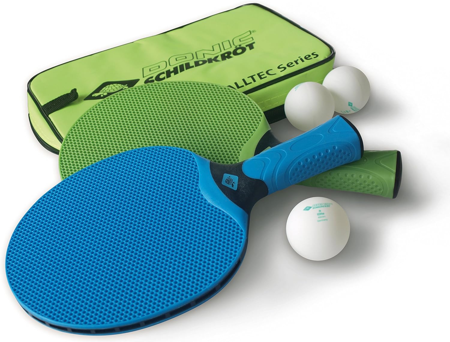 Donic-Schildkrot Alltec Hobby Paddle & Balls Set - Blue/Green