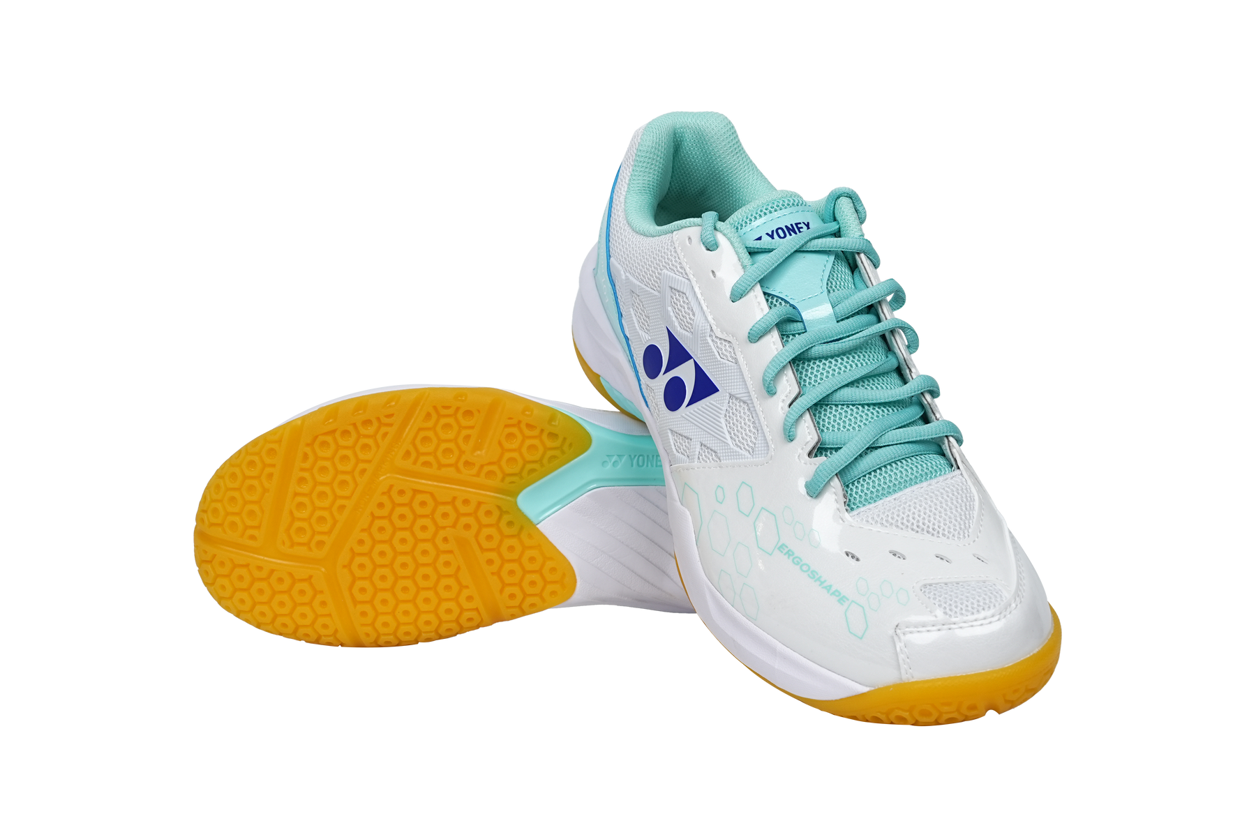 Yonex SHB101EX Power Cushion 101 Badminton Shoe Unisex - White/Mint Badminton Shoes Yonex