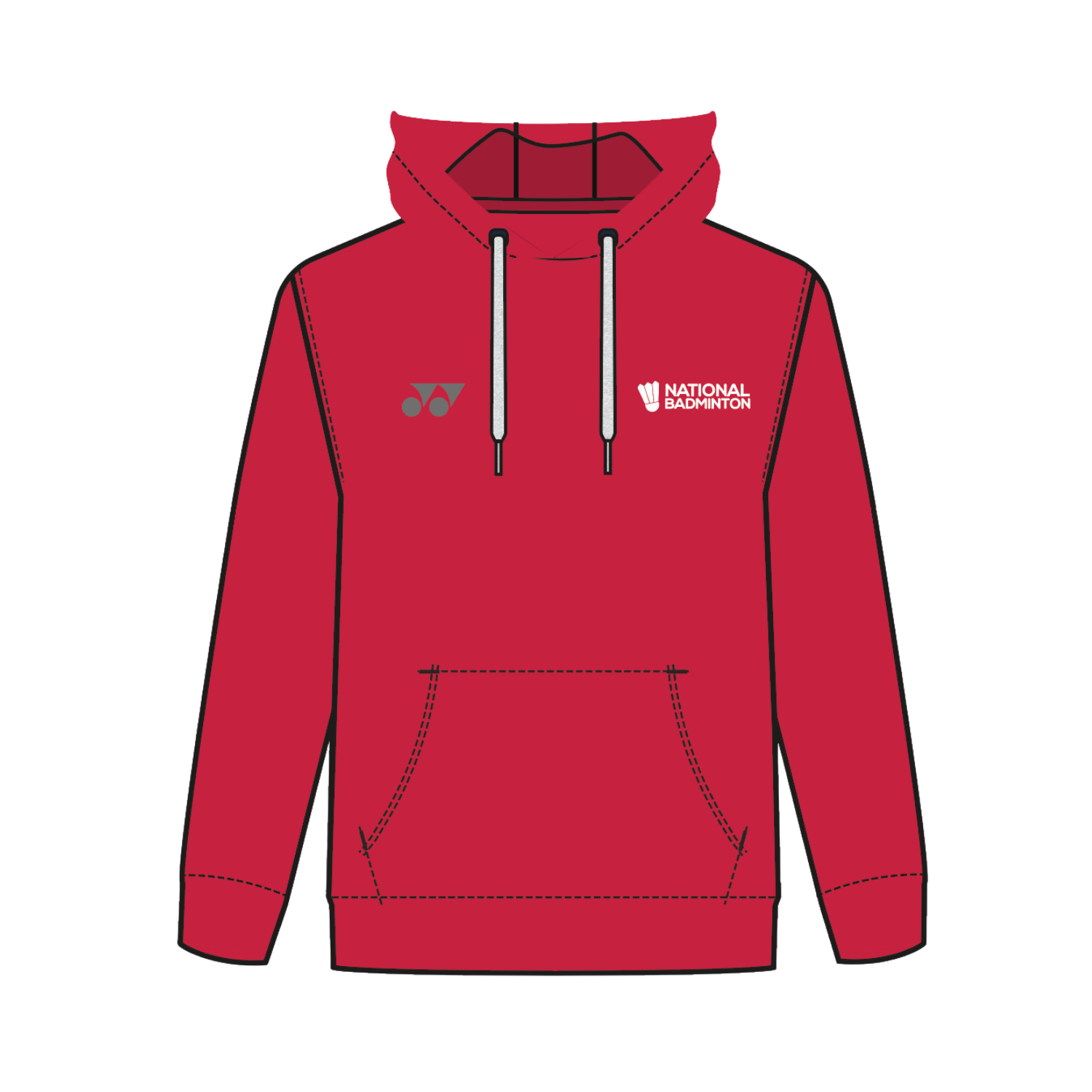 National Badminton Yonex Block Hood Junior - Red Clothing Yonex Teamwear