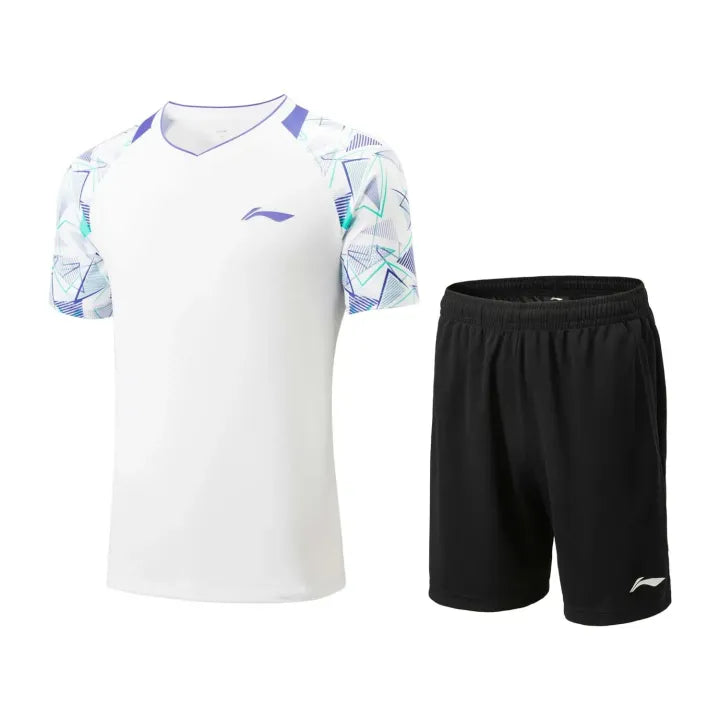 Li-Ning Unisex Badminton Competition Set (Standard White) - AATV015