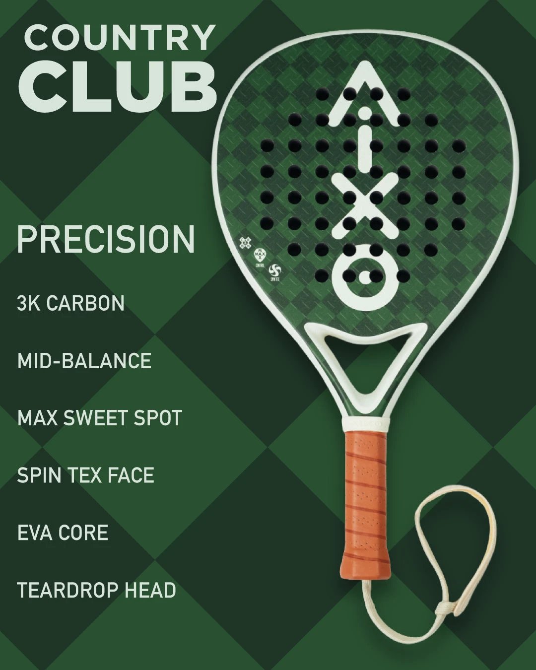 Aixo Country Club Padel Racket - 3k Carbon RL-B11 Padel Aixo