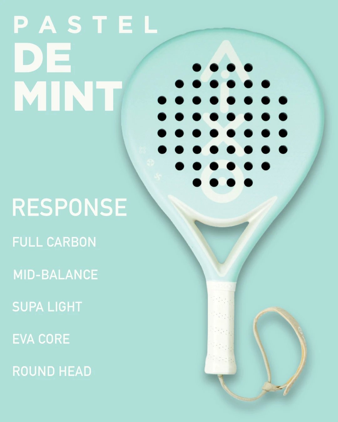 Aixo Pastel de Mint Ghost Padel Racket - Full Carbon - RL-B09 Padel Aixo