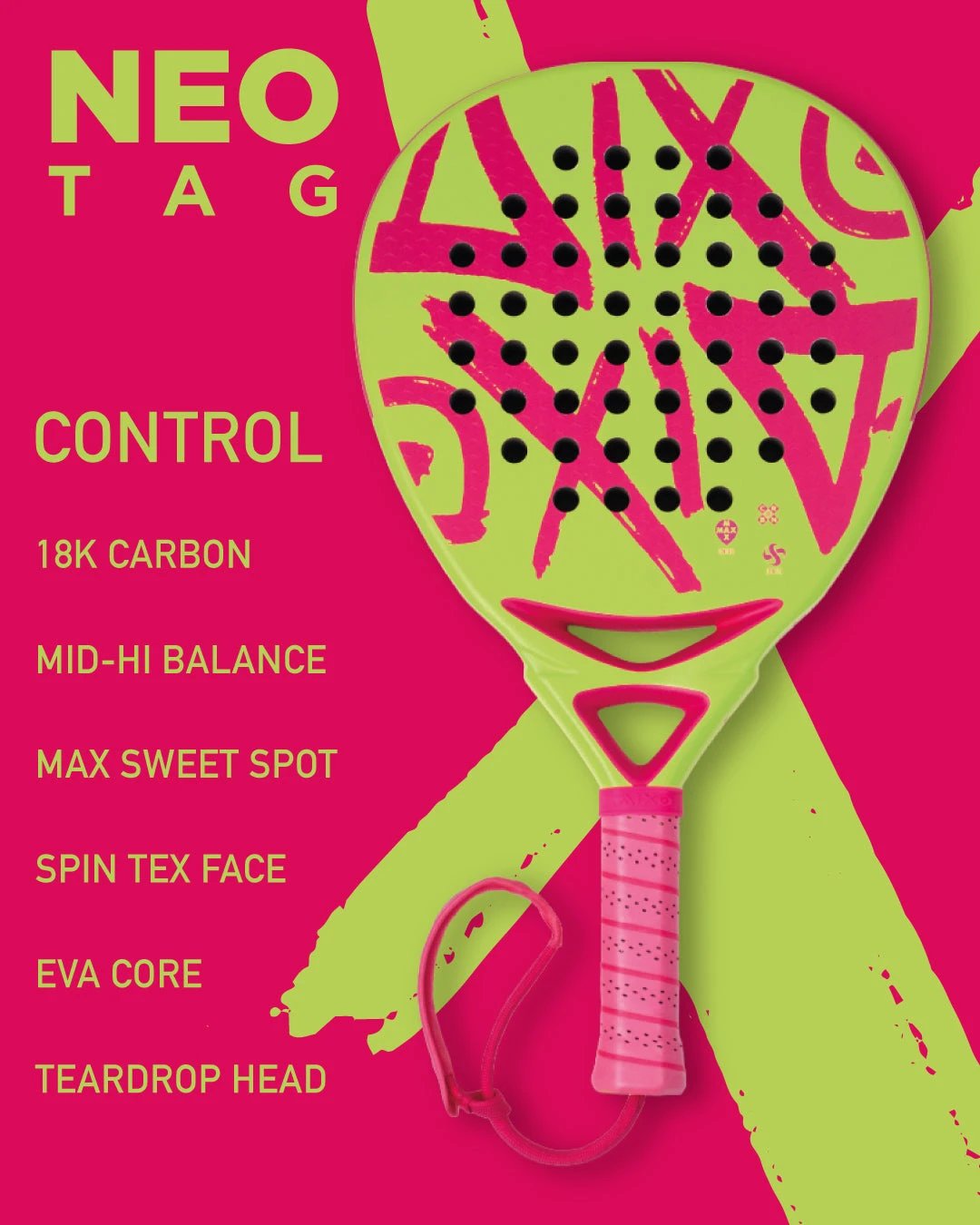 Aixo Neotag Padel Racket - 18k Carbon RL-B13 Padel Aixo