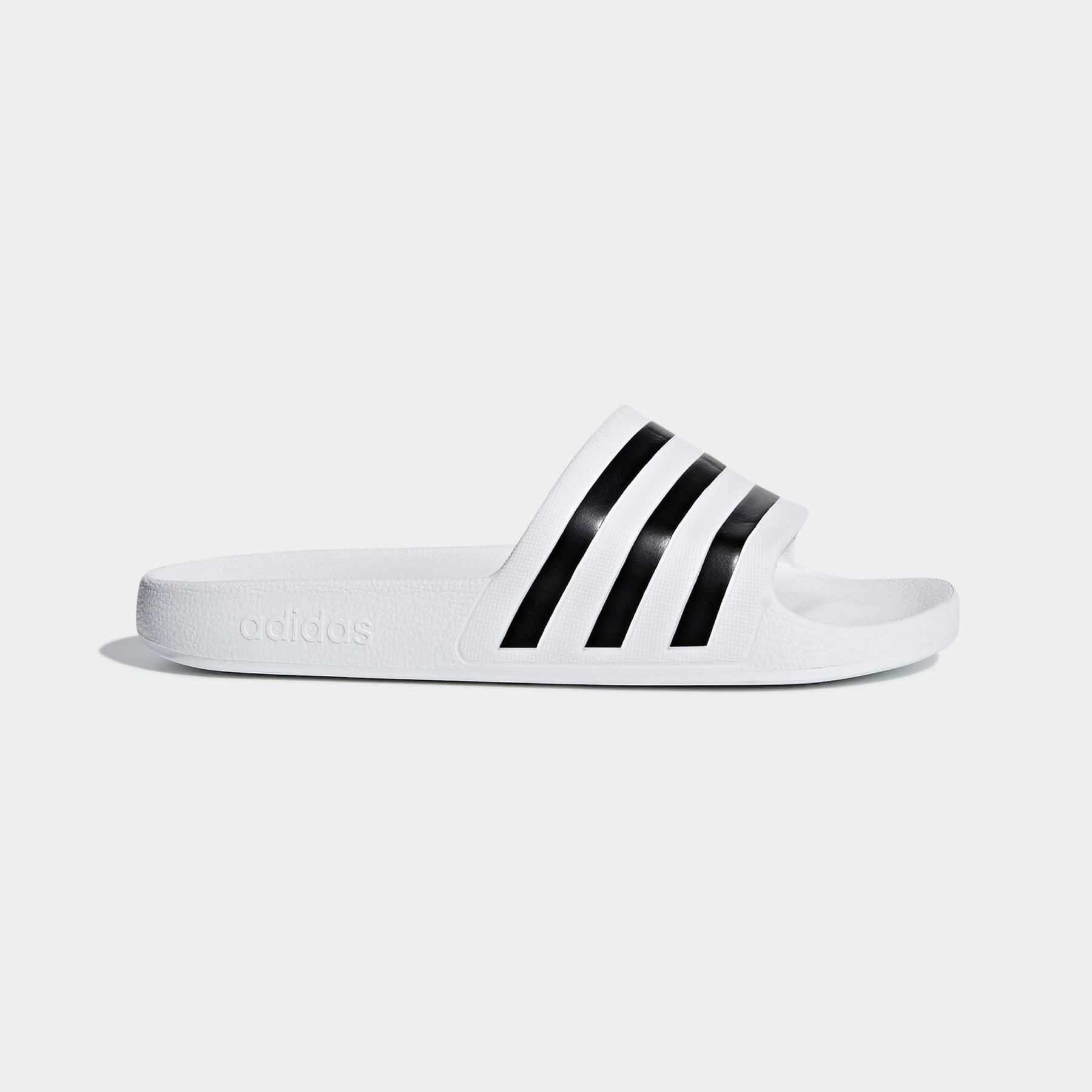 Adidas Adilette Aqua slides, Cloud White/Core Black, front view