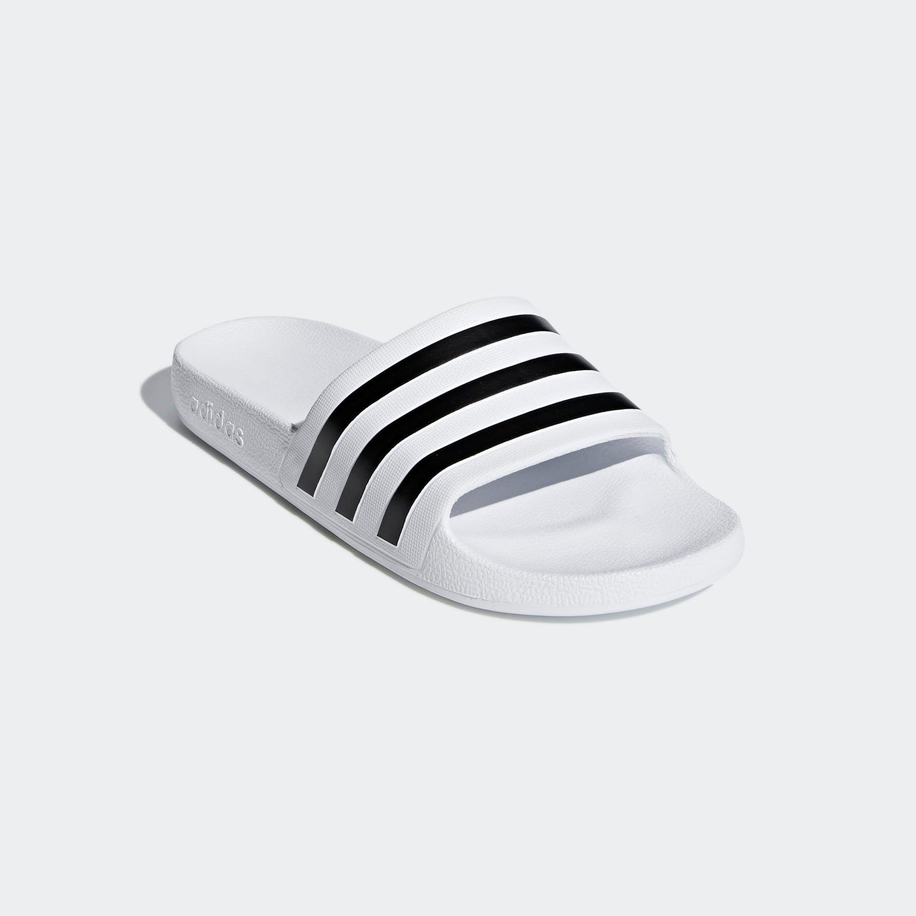 Adidas Adilette Aqua slides, Cloud White/Core Black, side view