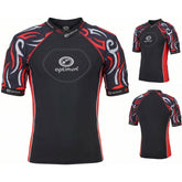 Optimum Razor Junior Rugby Shoulder Pads Top - Black/Red (RTBR) Rugby Body Armour Optimum
