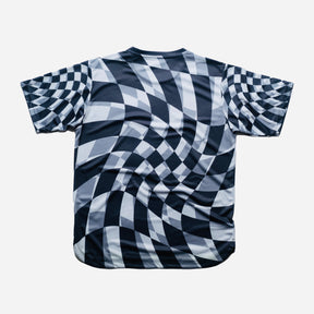 Aixo Checker Mens T Shirt Grey Check