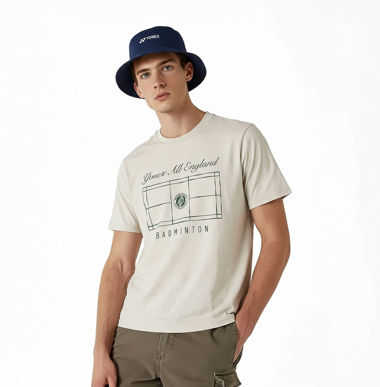 Yonex All England 1899 Reversible Hat 26 - Cream/Navy Accessories Yonex