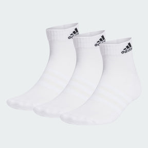 Adidas Cushioned Sportswear Ankle Socks 3 Pack, White, front view