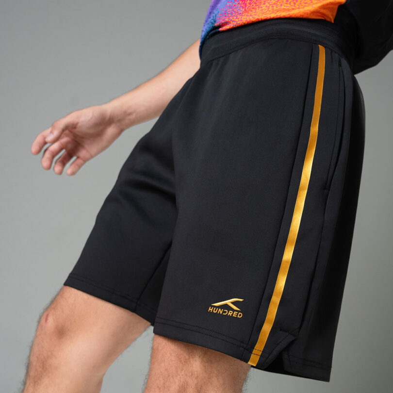 Hundred Logo Line Badminton Shorts Men - White/Black
