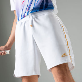 Hundred Logo Line Badminton Shorts Men - White/Black