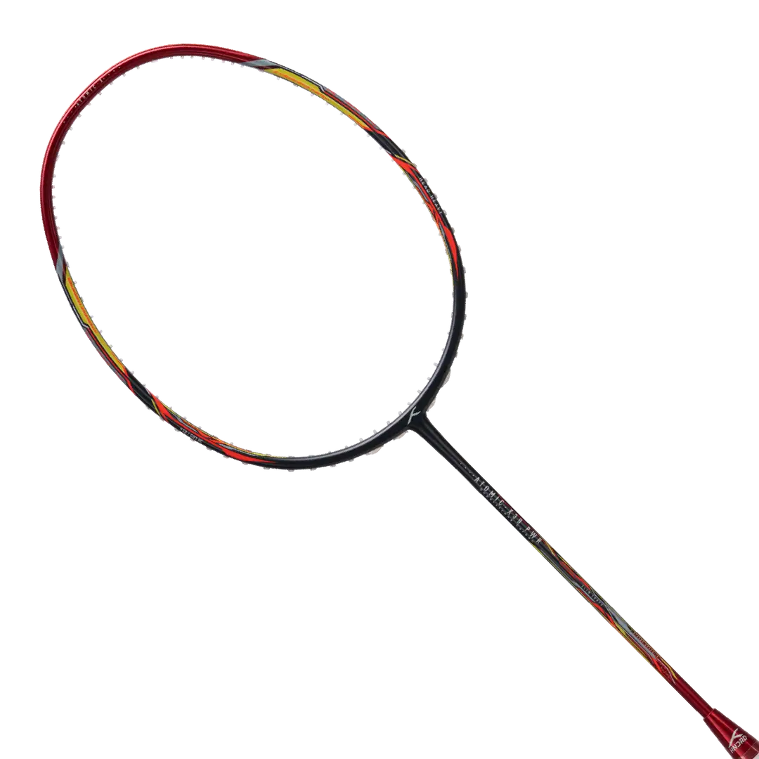 Hundred Atomic X 38 Power Badminton Racket - Charcoal/Red Badminton Rackets Hundred