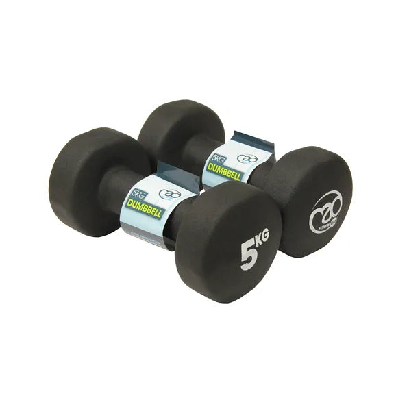 FM Black Neoprene 5kg Dumbbells (Pair)