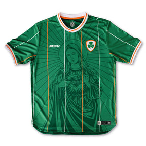 Asphalt Social Klub Ireland Mary home concept football shirt, green, front view