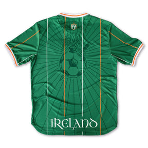 Asphalt Social Klub Ireland Mary home concept football shirt, green, back view