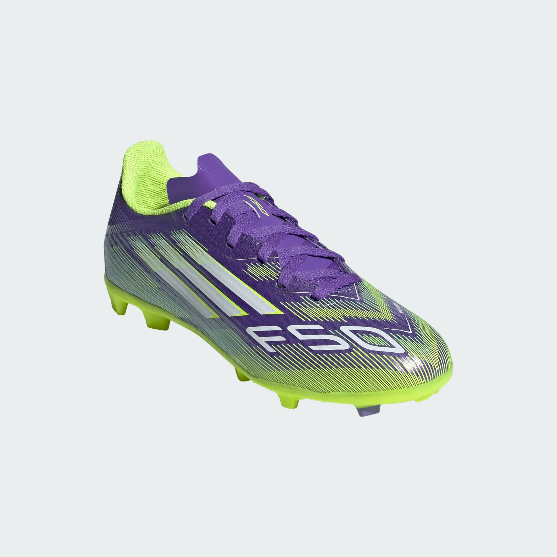 Adidas F50 League FG/MG Shoes Junior - Purple/White/Lemon