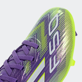 Adidas F50 League FG/MG Shoes Junior - Purple/White/Lemon