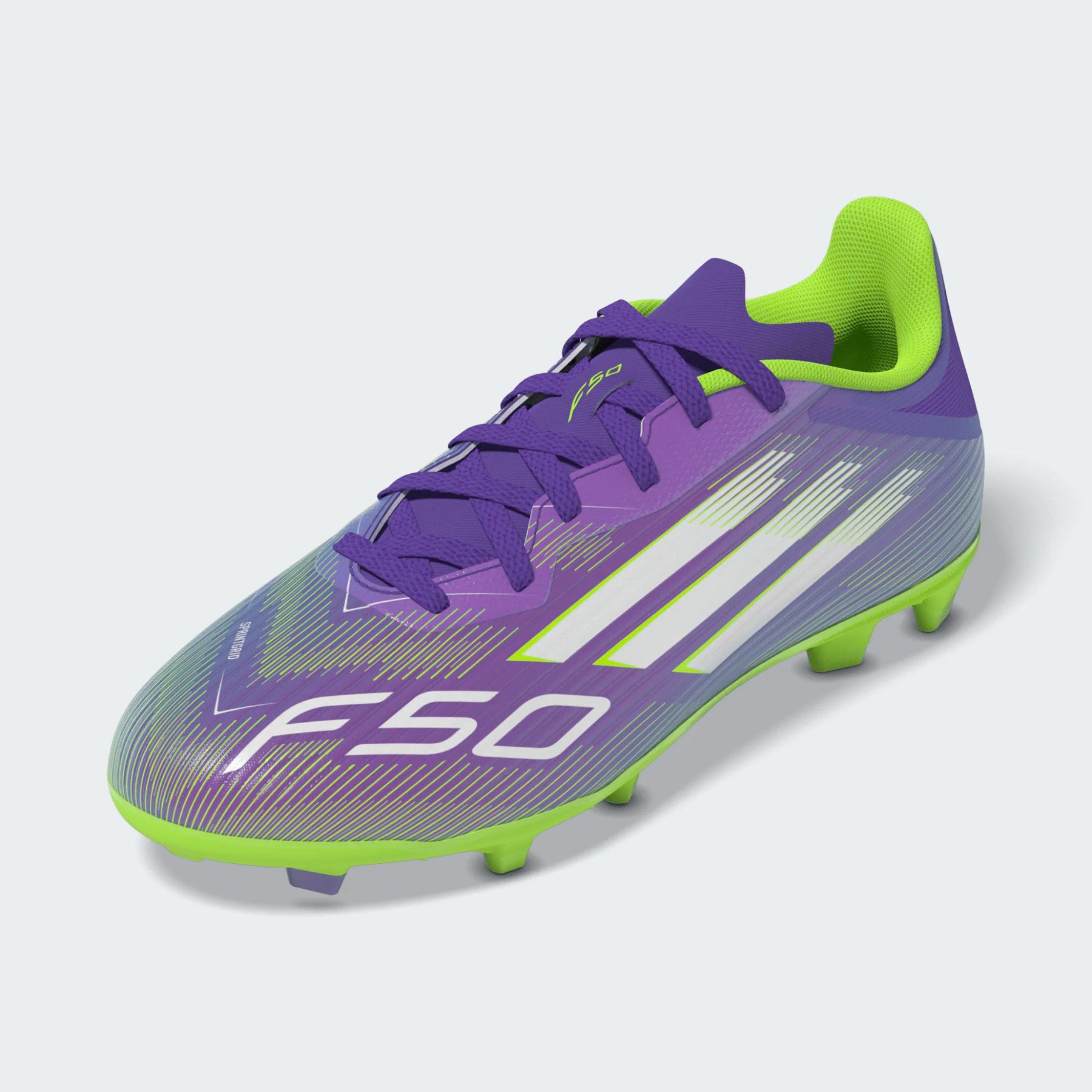 Adidas F50 League FG/MG Shoes Junior - Purple/White/Lemon