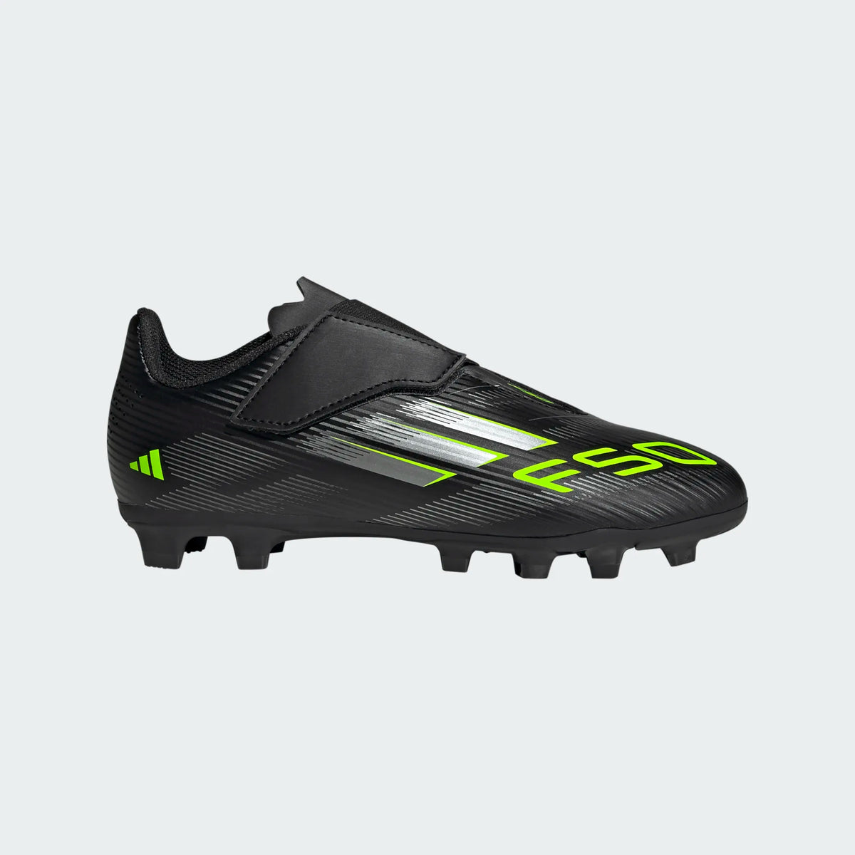 Adidas F50 Club Velcro FG/MG Football Boots Junior - Black
