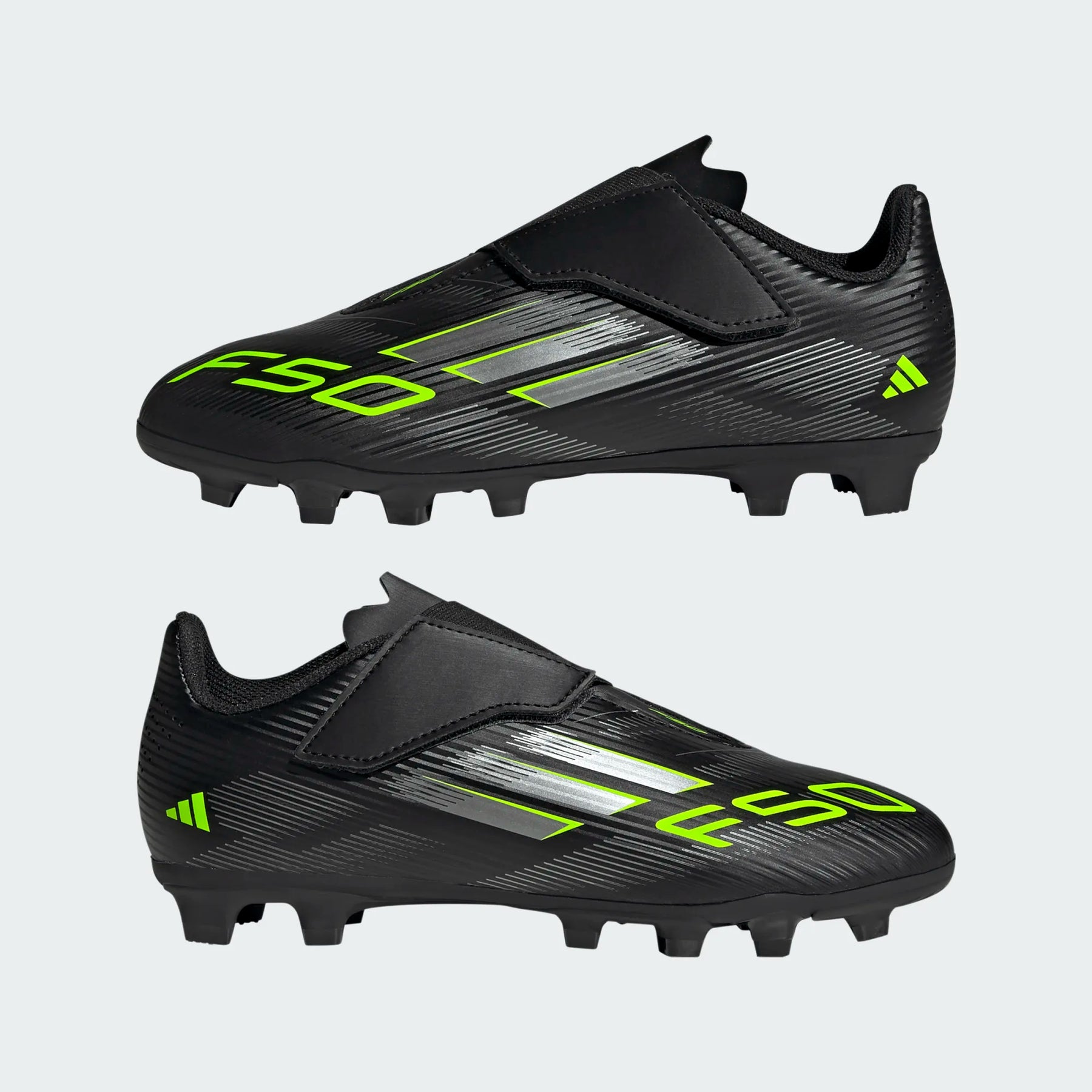 Adidas F50 Club Velcro FG/MG Football Boots Junior - Black