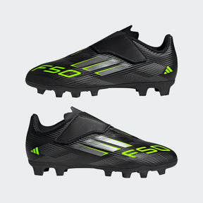 Adidas F50 Club Velcro FG/MG Football Boots Junior - Black