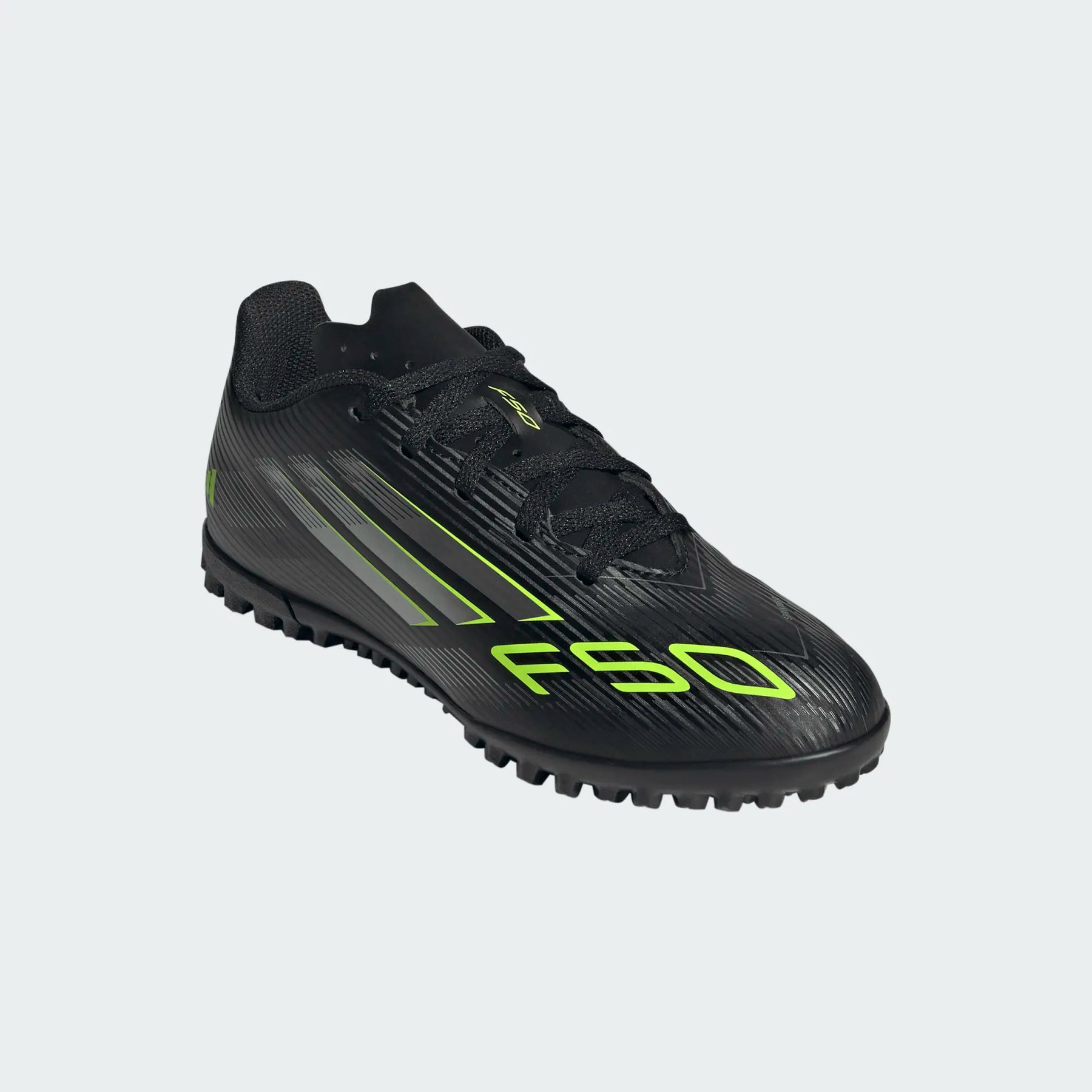 Adidas F50 Club TF Football Shoe Junior - Black/Lemon