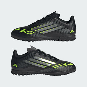 Adidas F50 Club TF Football Shoe Junior - Black/Lemon