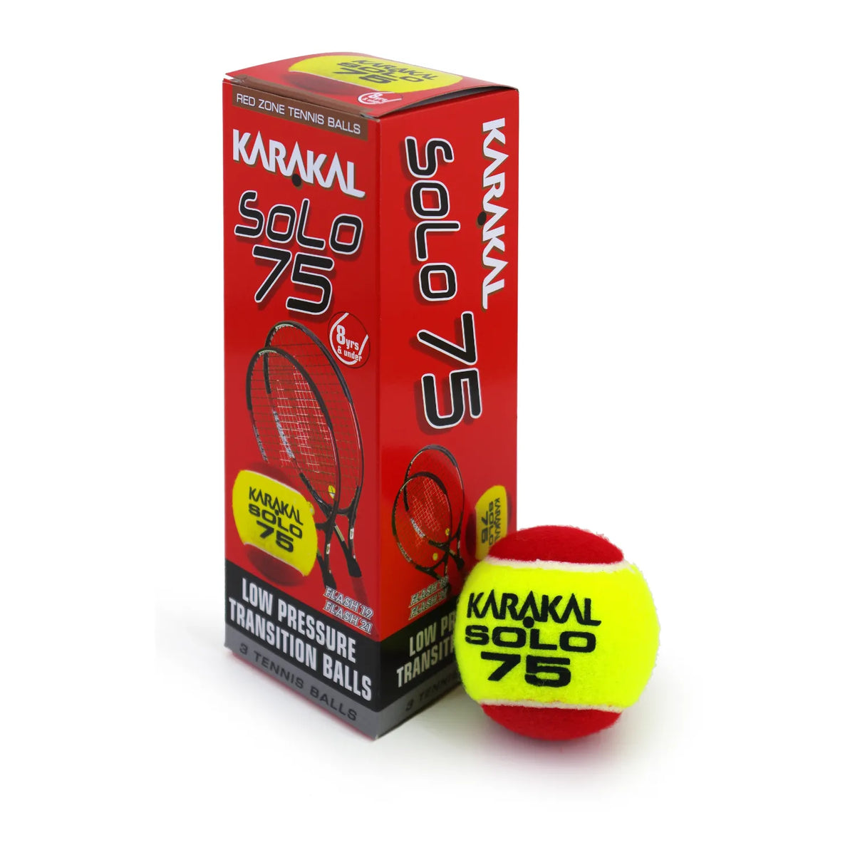Karakal 3 Pack SoLo Red Junior Stage 3 75 Tennis Ball KZ8569